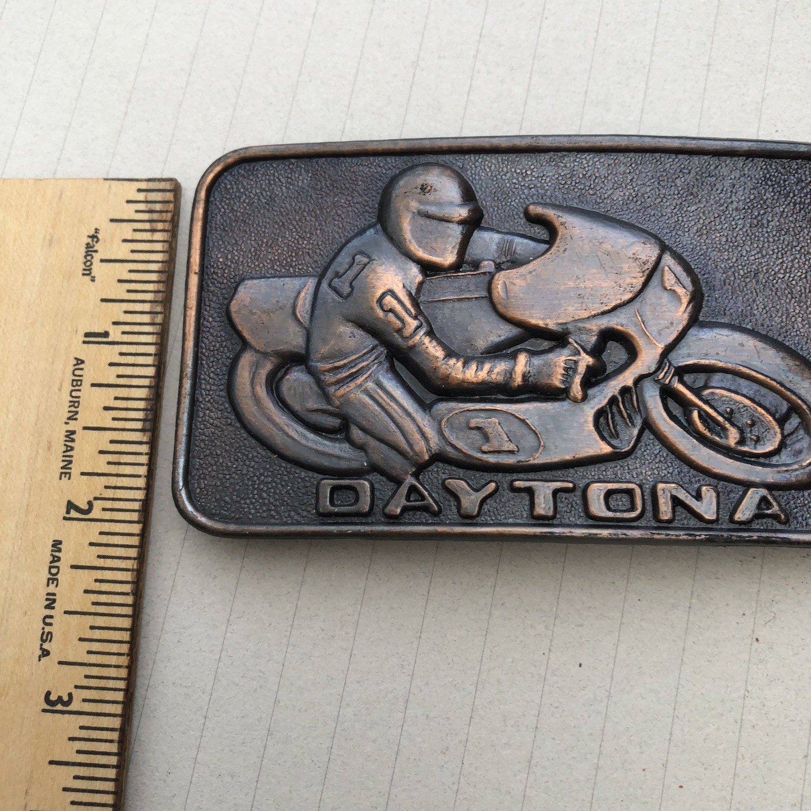Vintage Daytona Motor Speedway Racing Belt Buckle Motorcycle