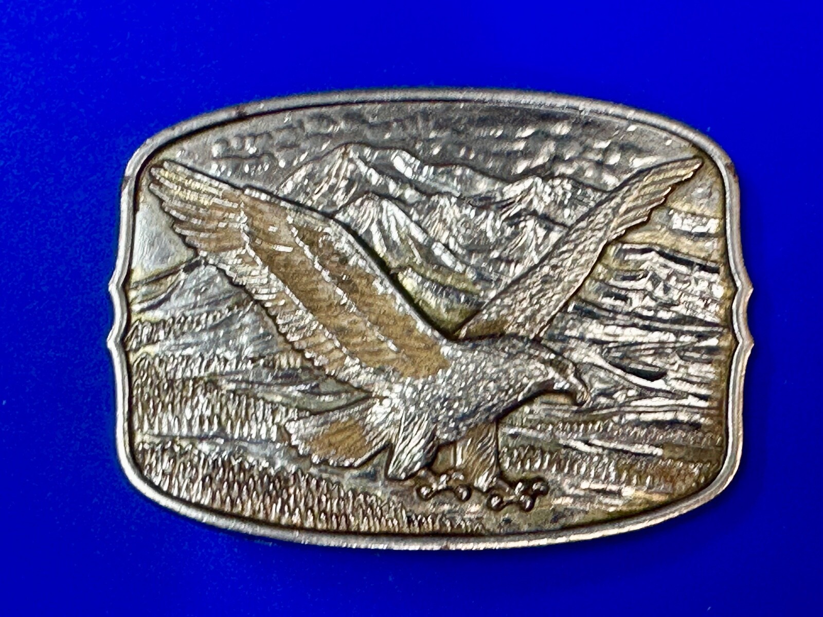 Patriotic Majestic American Bald Eagle Flying High Vintage Numbered Belt Buckle