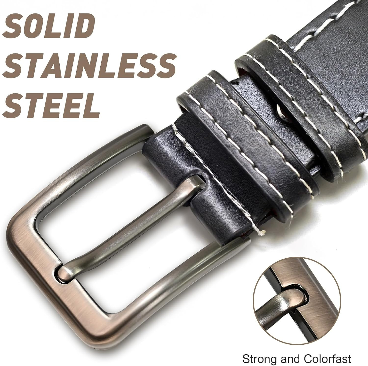 Metal Belt with Buckle Classic Unisex Replacement Belt Buckle for All Kinds of D