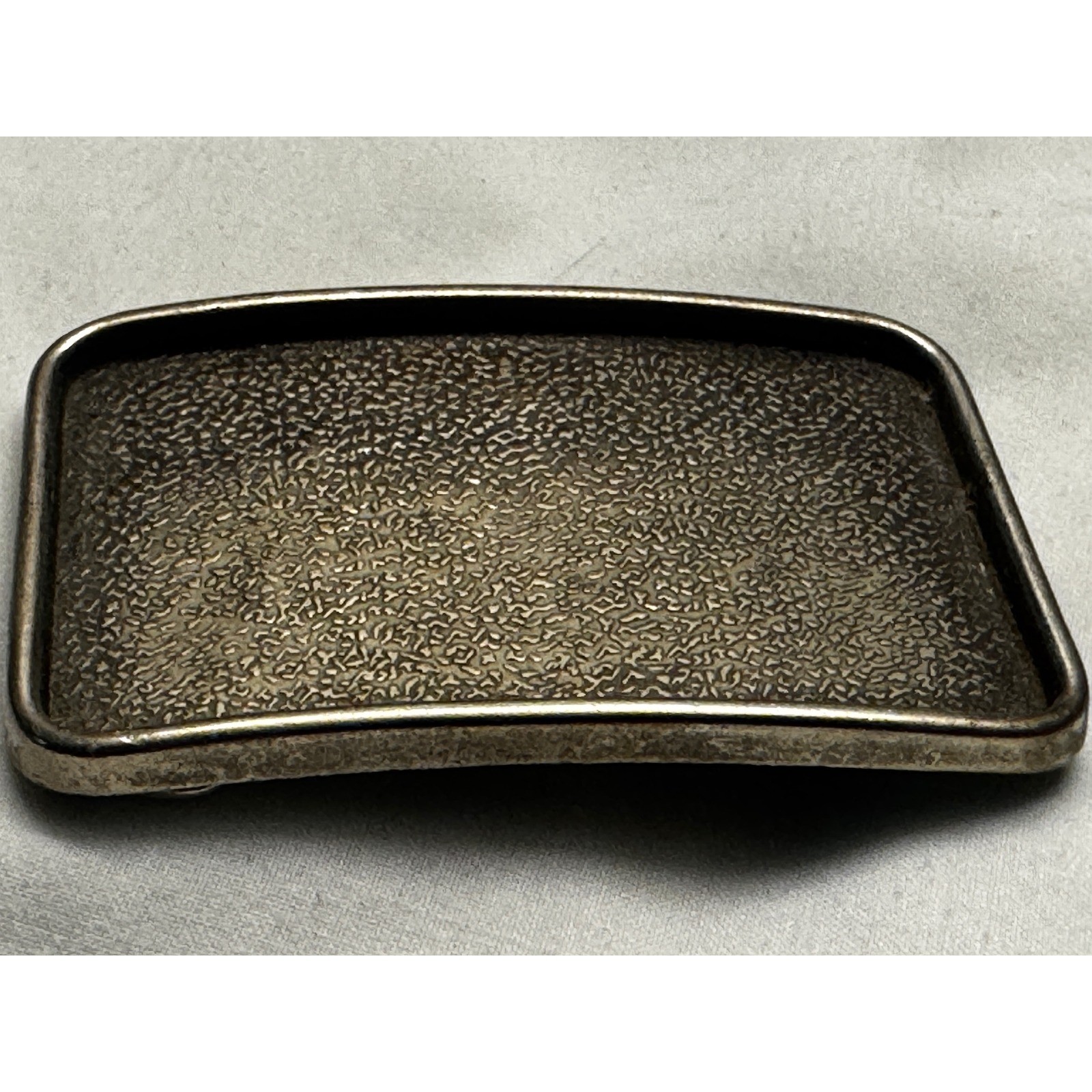 Textured Nugget Rectangle Belt Buckle Antiqued Silver Tone Western Style
