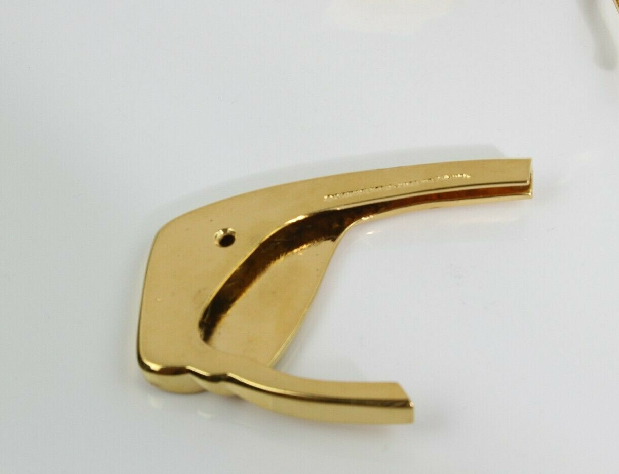 1987 KIESELSTEIN CORD STERLING LARGE 2PC GOLD PLATE BELAIR BUCKLE 4-3/4&Prime; x 3.25&Prime;