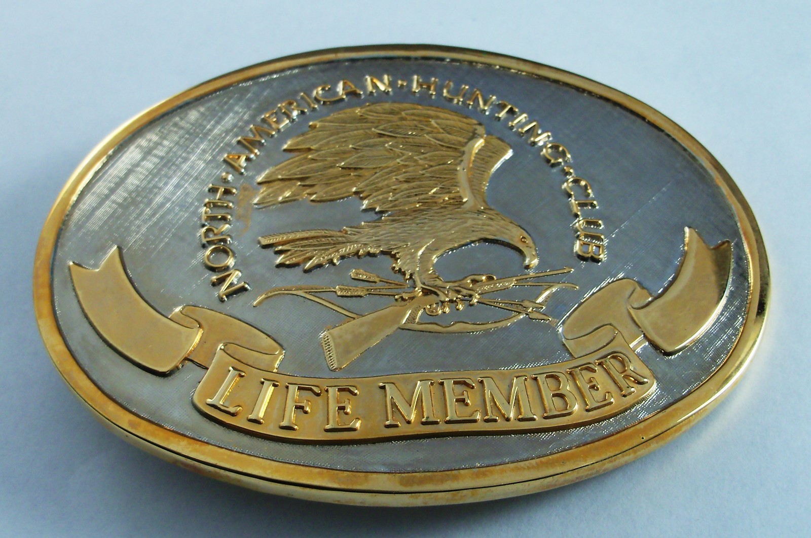 North American Hunting Club Belt Buckle – Wings Of Gold – 24K Gold/Rhodium BOX