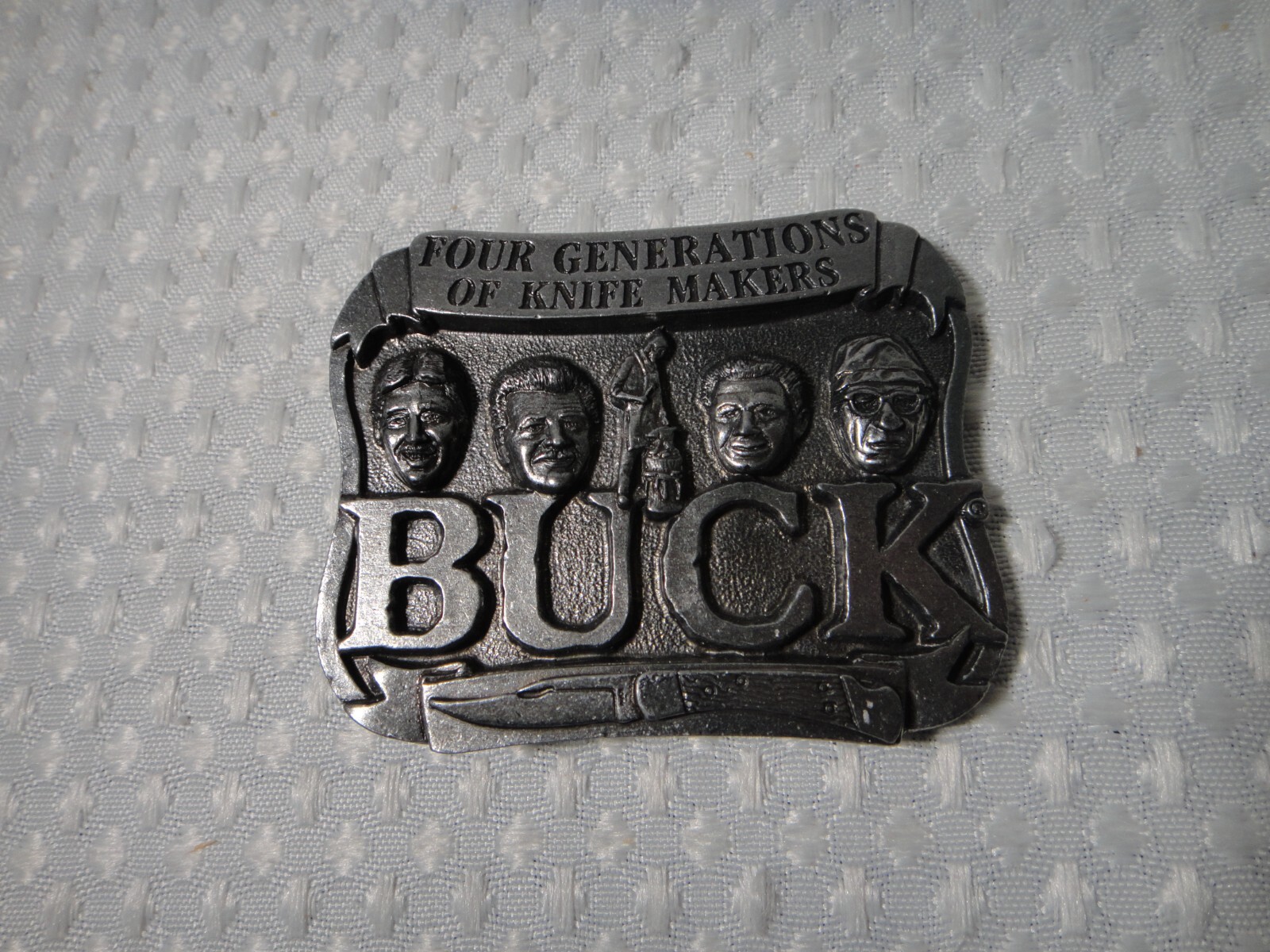 Buck Knives Pewter Belt Buckle Four Generations Smoky Mountain Knife Works