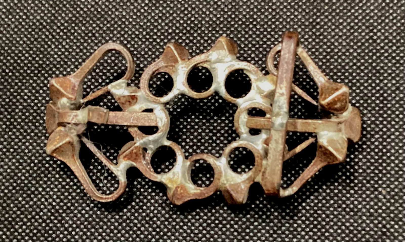 Two Unique Handcrafted Belt Buckles 1970s Blue Silver Used Good