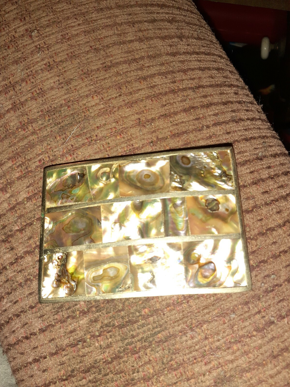 1970&rsquo;s Vintage Mexico Mother of Pearl / Abalone Belt Buckle .