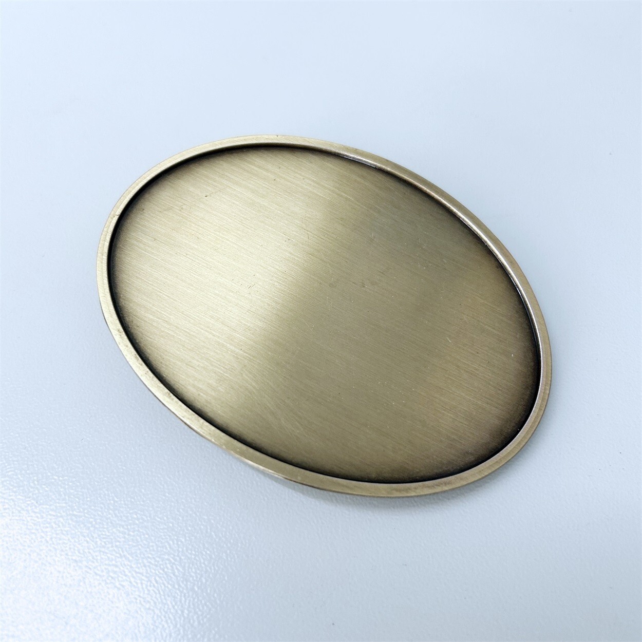 Antique Bronze Plated Oval Custom Blank Belt Buckle