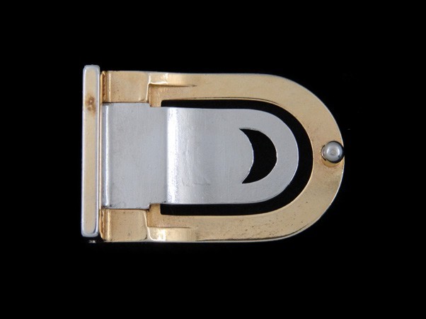 SE13156 VERY COOL **CONTEMPORARY DESIGN** GOLDTONE & SILVERTONE FASHION BUCKLE