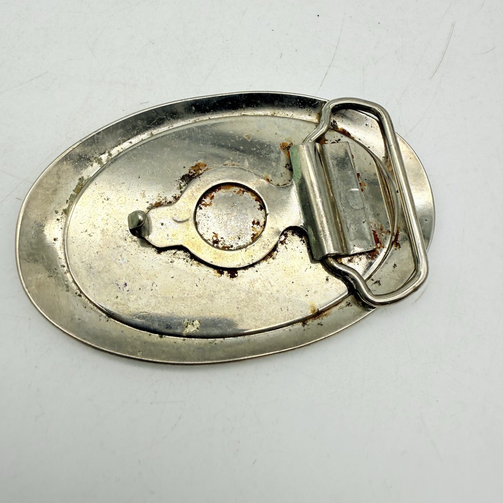 Belt Buckle Red White And Black Silver Trim Color