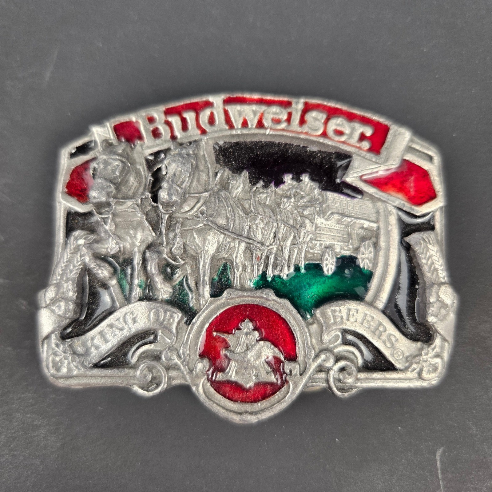 Vintage Budweiser Clydesdales King of Beers Belt Buckle Bergamot USA