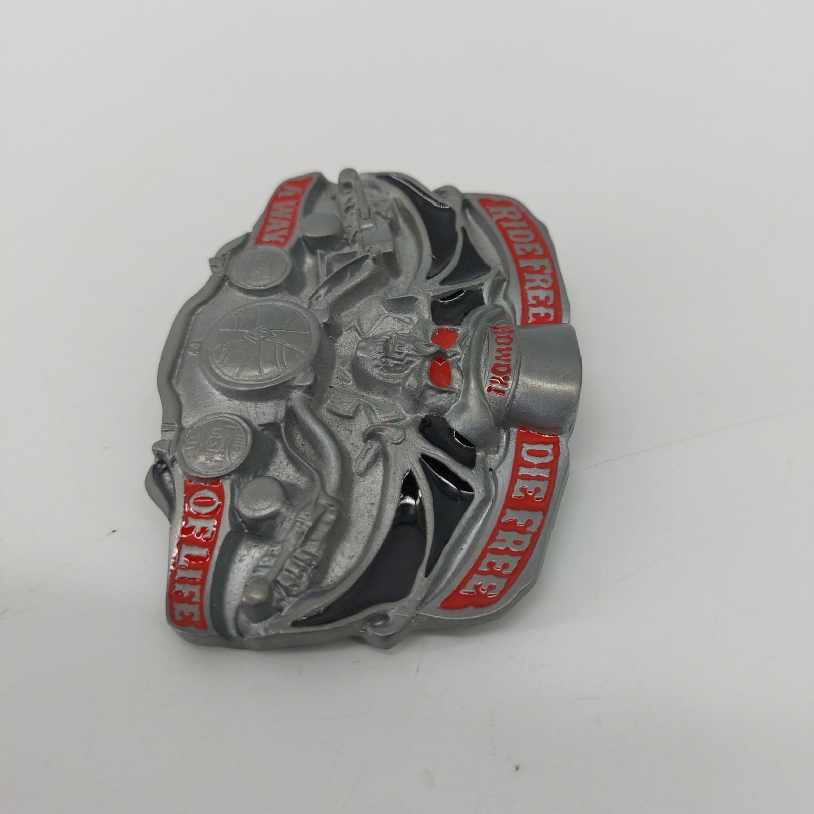Ride Free Die Free A Way of Life Howdy Biker Belt Buckle Skull