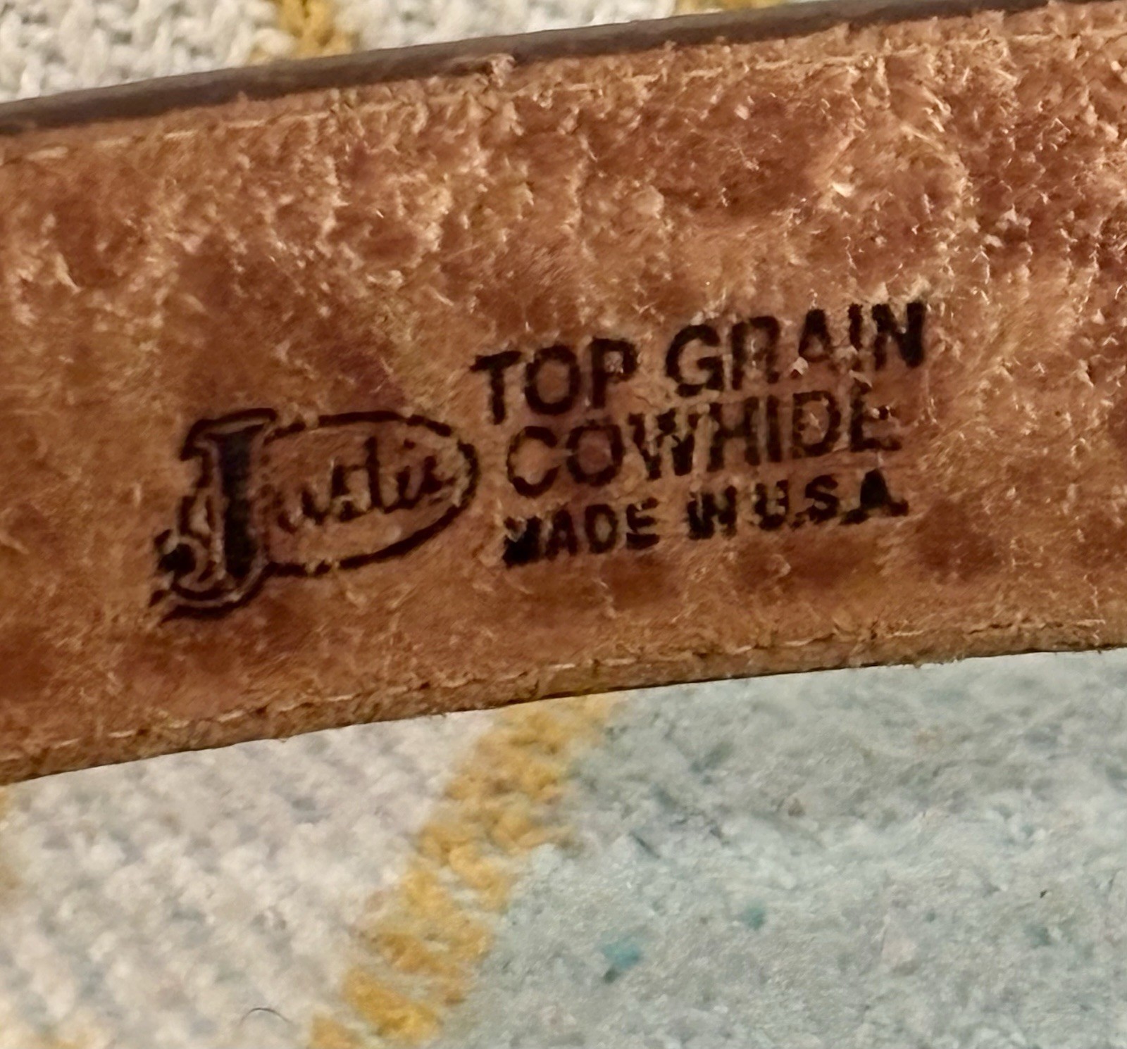 Justin Men’s Belt Crumrine Buckle Size 36 114 TN. Brown Top Grain Cowhide USA