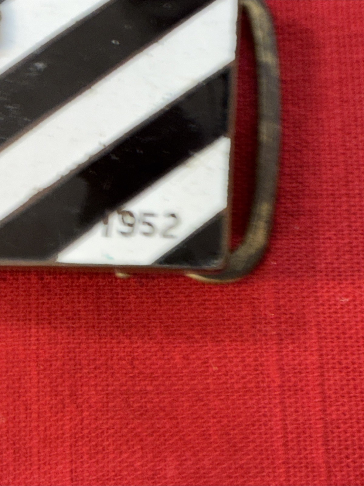 Black And White Striped Belt Buckle 1952 Football Referee Buckle