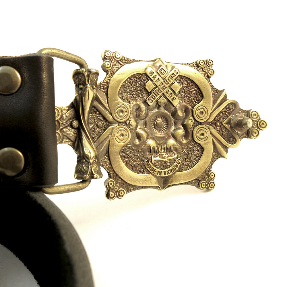 Flower Belt buckle, Fern flower mythology magic ornamental flower brass buckle