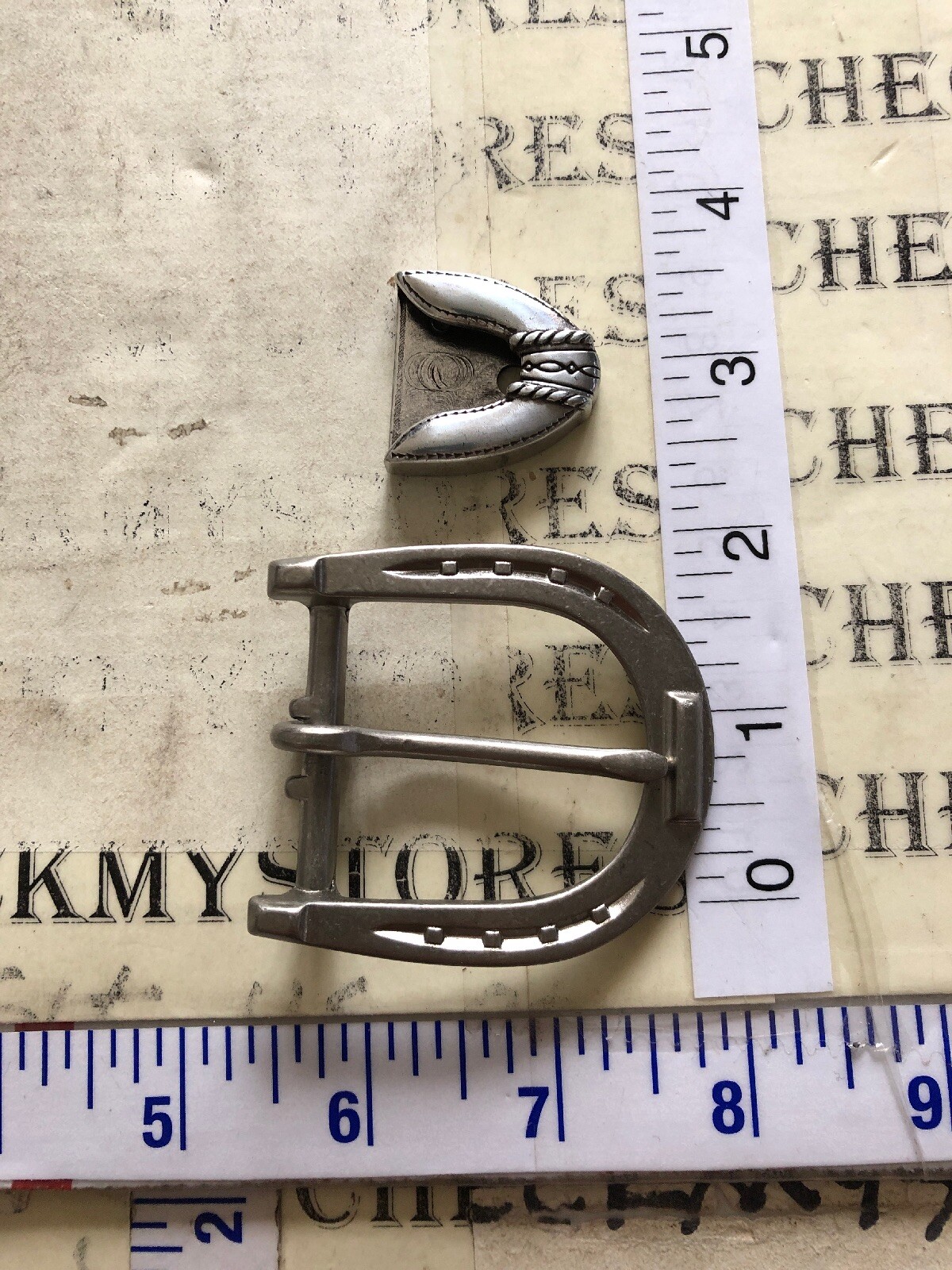 Vintage Western /CASUAL/DRESS Metal Belt Buckle AND END TIP MADE IN USA NEW