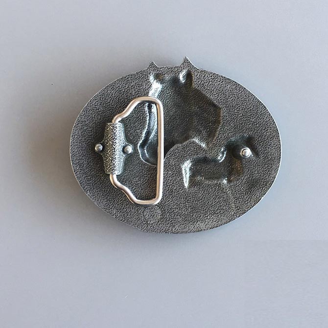 Western Zinc alloy Leather Belt Buckle Oval Enamel Horses Rodeo Shape Pattern