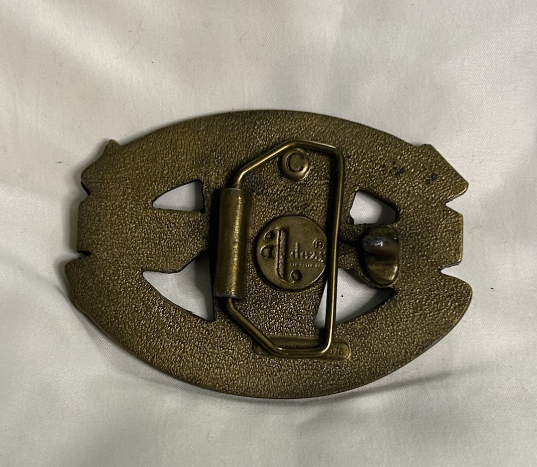 Dezy Belt Buckle 1976 Fabulous Las Vegas Dice Playing Cards