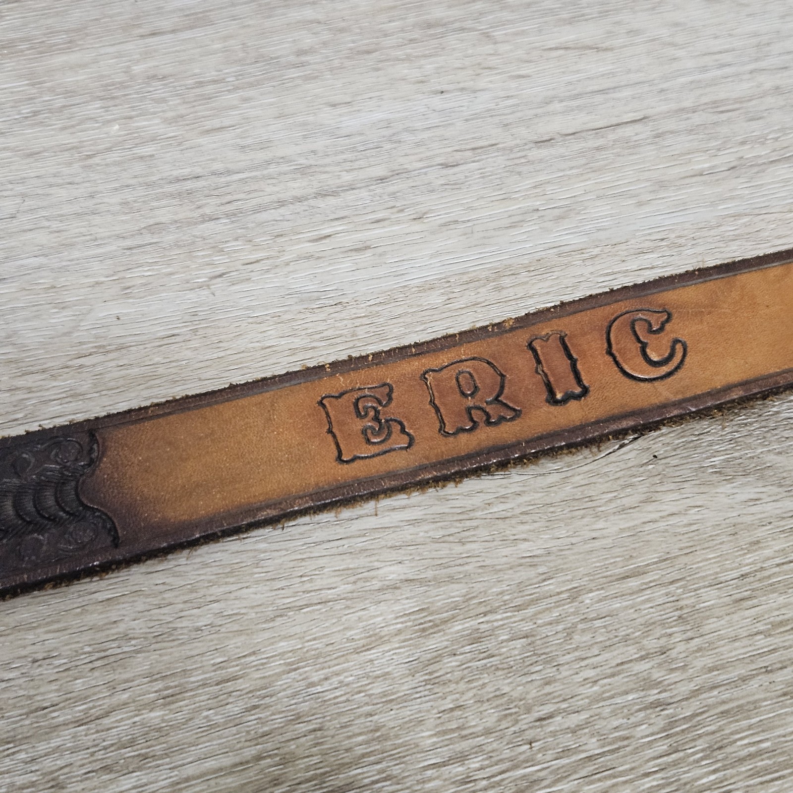 Vtg Harley-Davidson Leather Belt Country Music Buckle Brown Size 30 (READ)