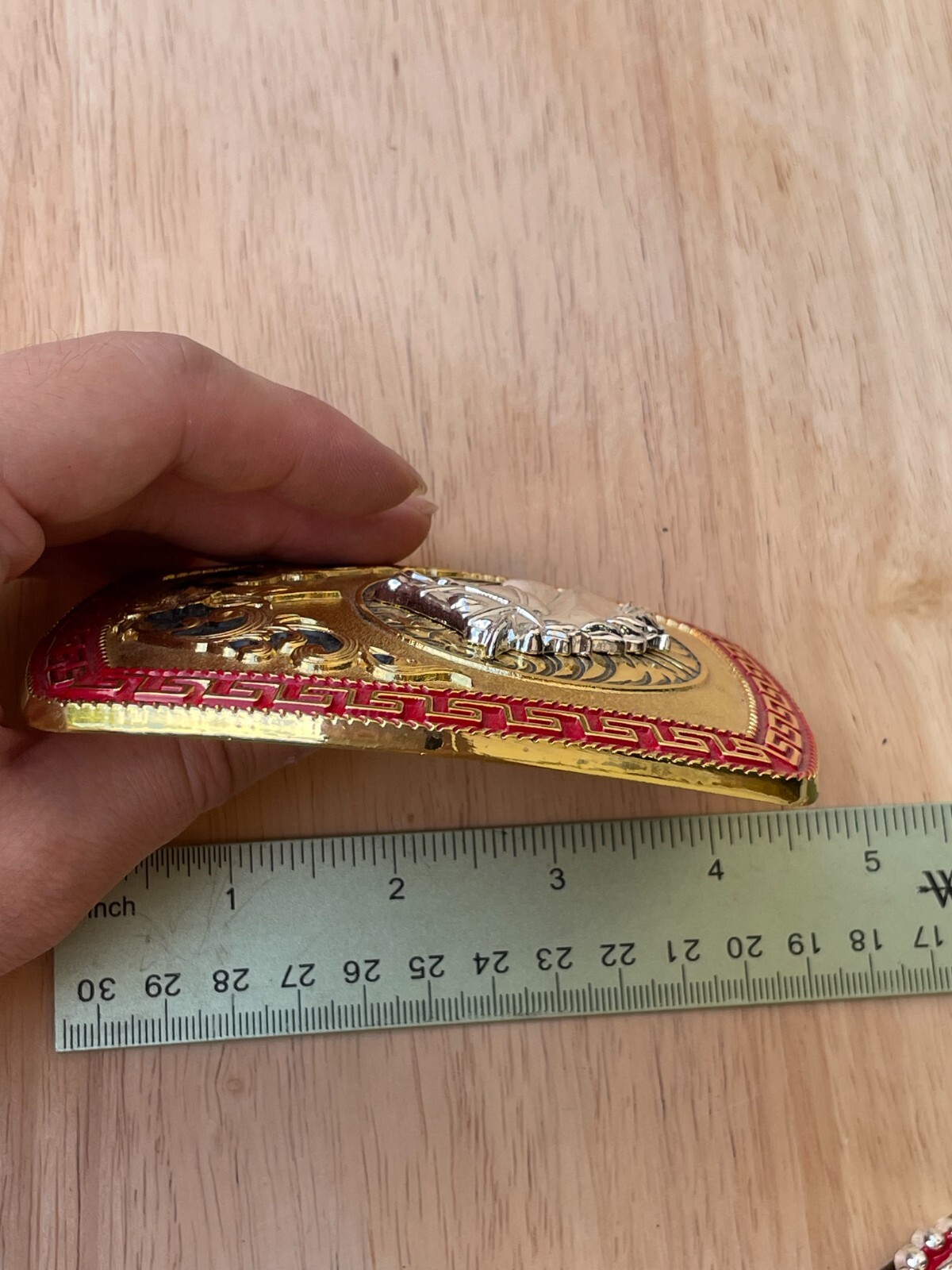 Western Buckle Gold Silver Red Horse Head Buckle Cowboy 2 » Hebillas Vaqueras