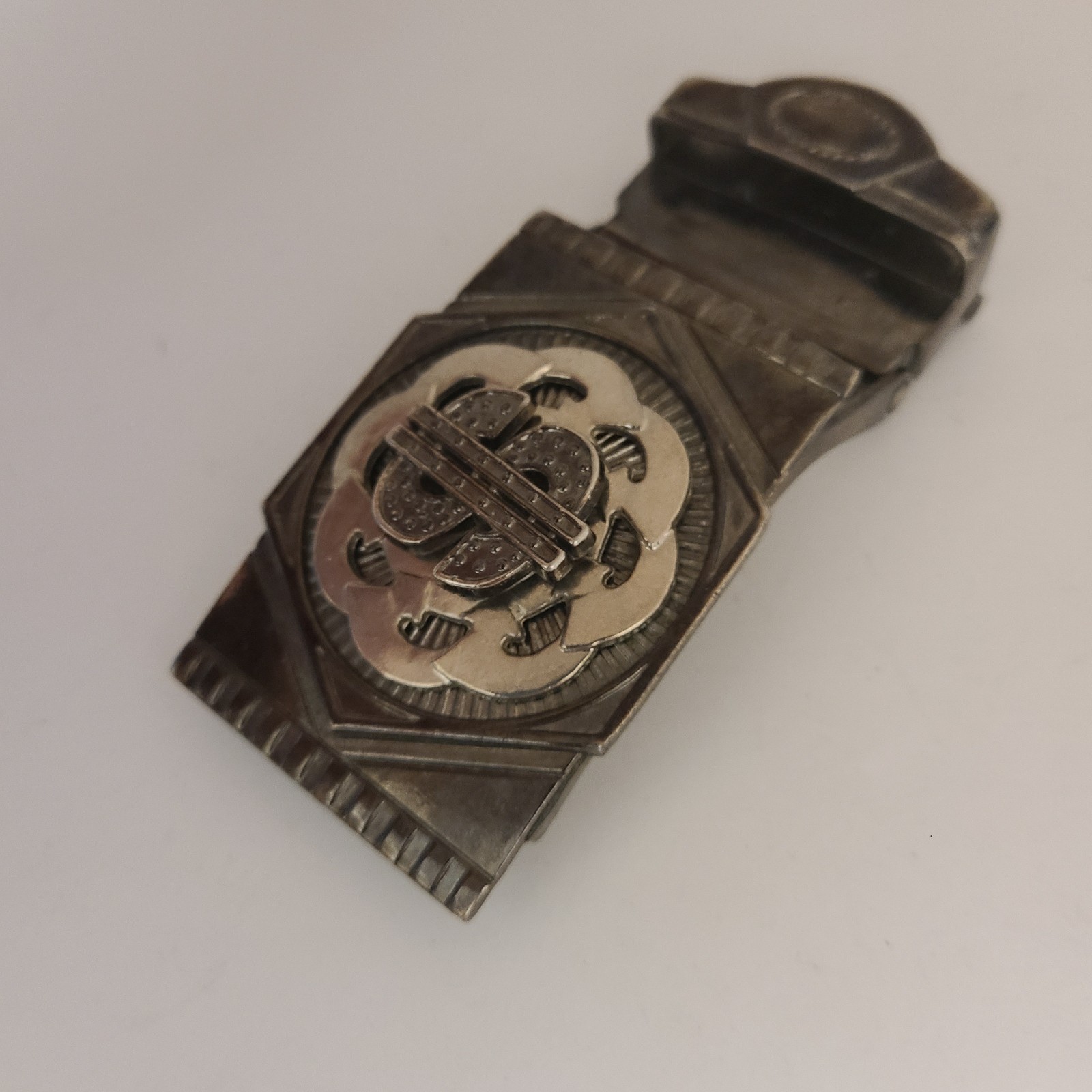 Silver Tone Dollar Sign Belt Buckle Spinner Spinning for 1.5&Prime; Belt