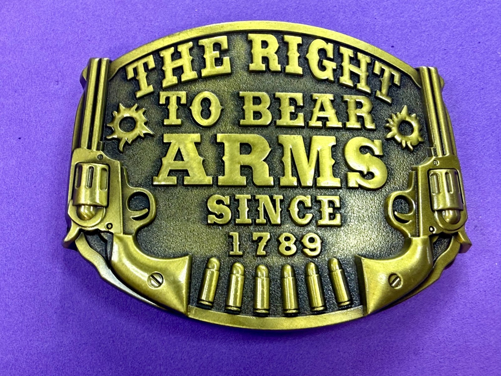 The Right to Bear Arms Since 1789 USA Gun Rights Commemorative Belt Buckle