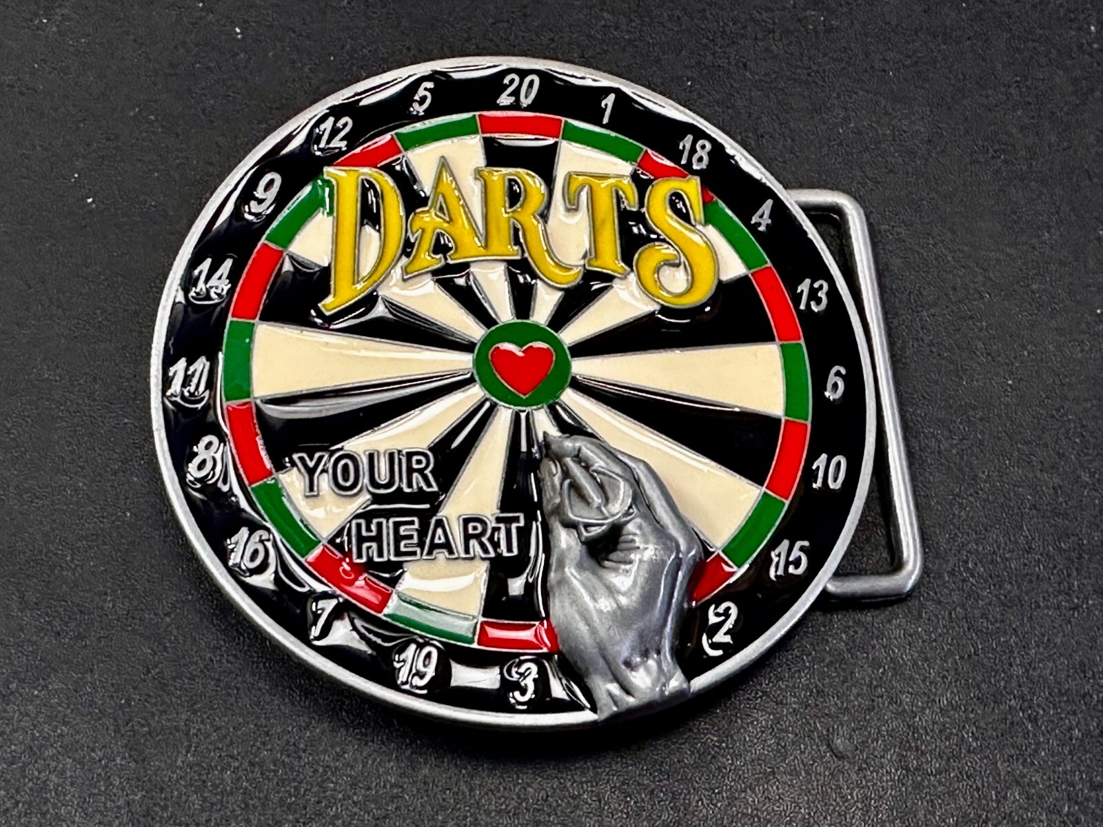 Throwing Darts – Your Heart Dart Game Love Board Sports Bar Novelty Belt Buckle