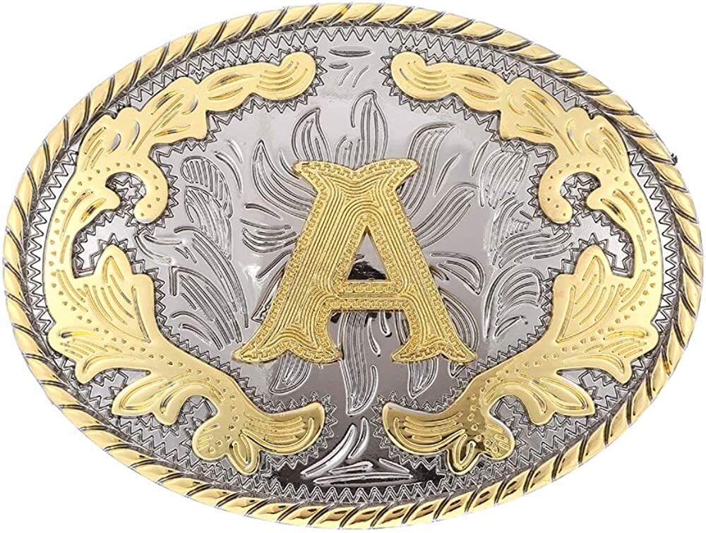 INITIAL BELT BUCKLE LETTERS COWBOY WESTERN RODEO ALPHABET Men Hebillas Vaqueras