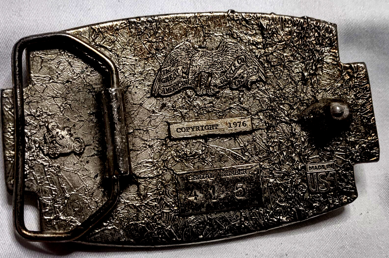 Belt Buckle VTG Cast Brass 1976 Give Up My Gun Pry Cold Dead Fingers From It