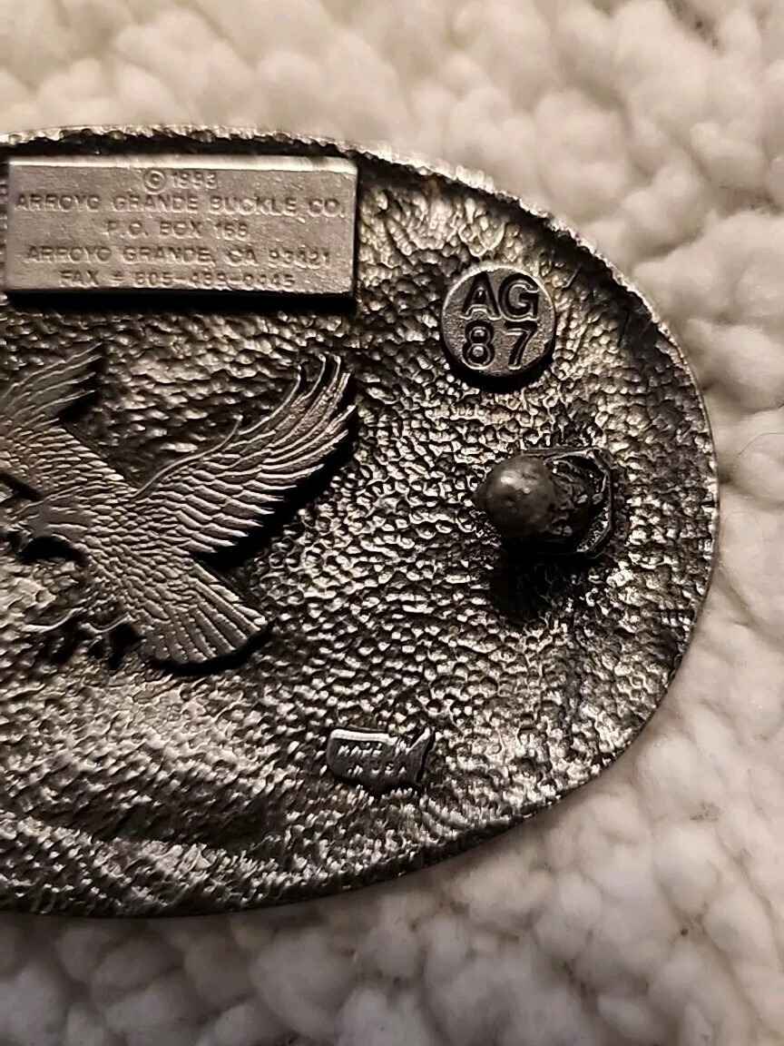 1993 Arroyo Grande Buckle Co Bald Eagle Pewter Belt Buckle. Men&rsquo;s Western Wear