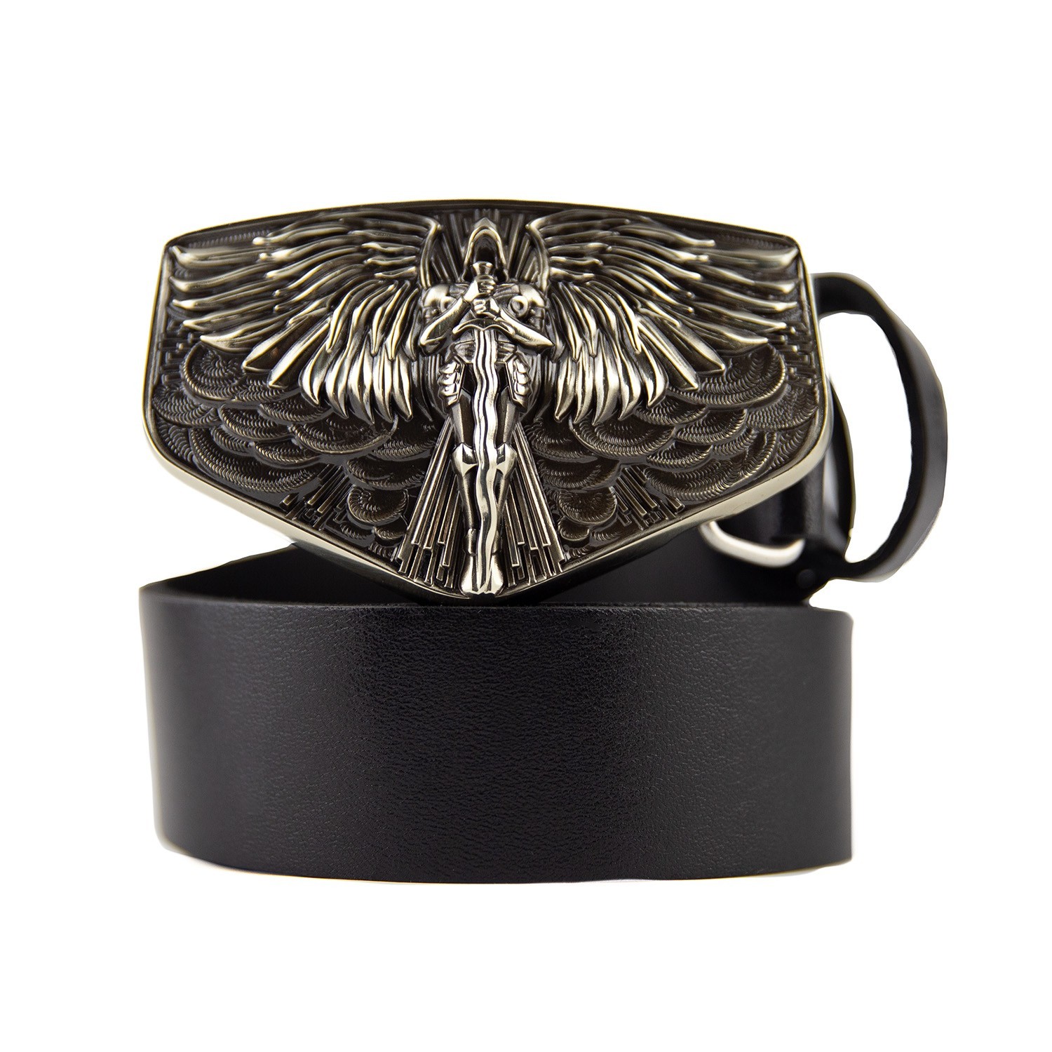 Archangel Michael german silver belt buckle; Saint Michael; Tyrael belt buckle