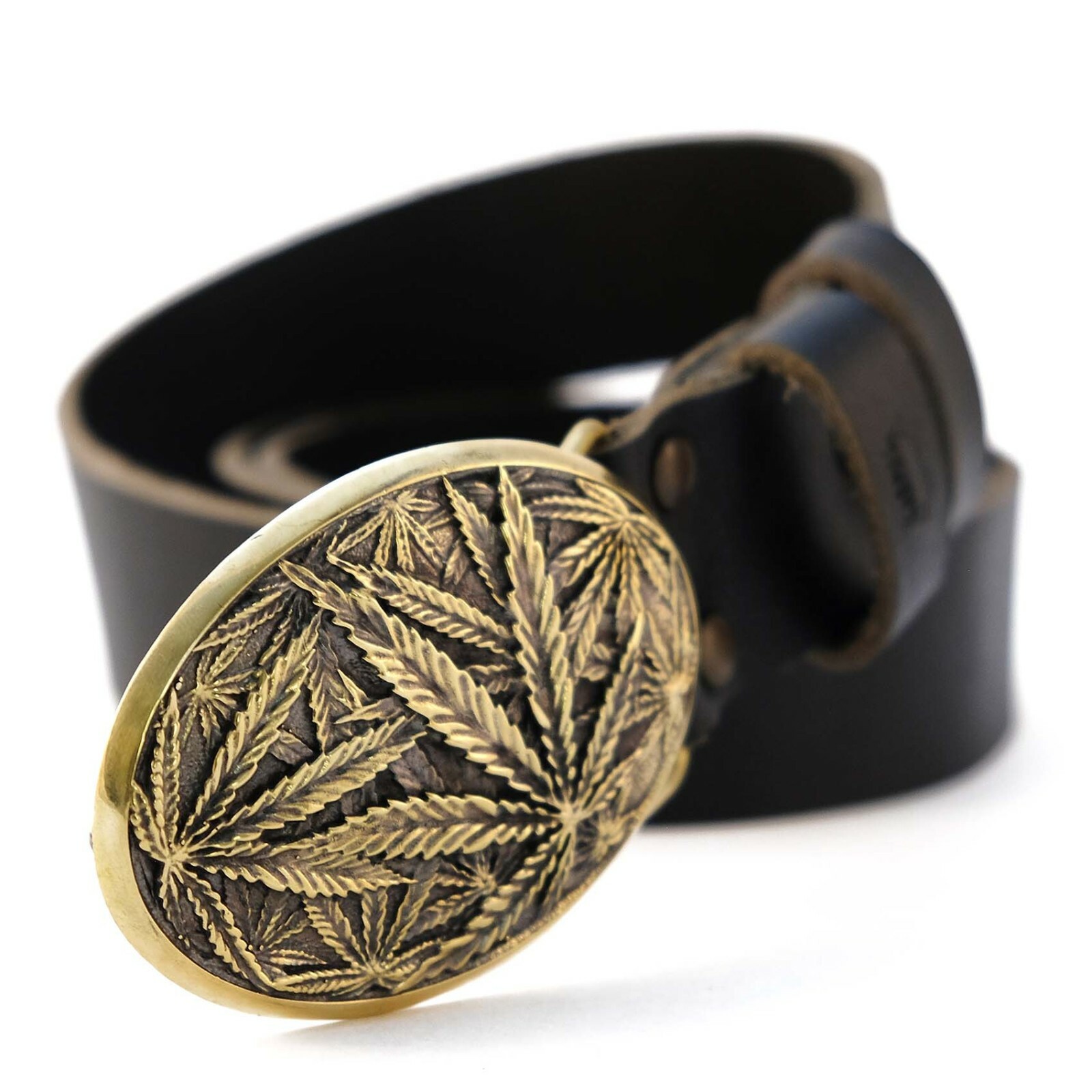 Cannabis leaf solid brass belt buckle, Marijuana Weed Leaf ganja Rasta buckle