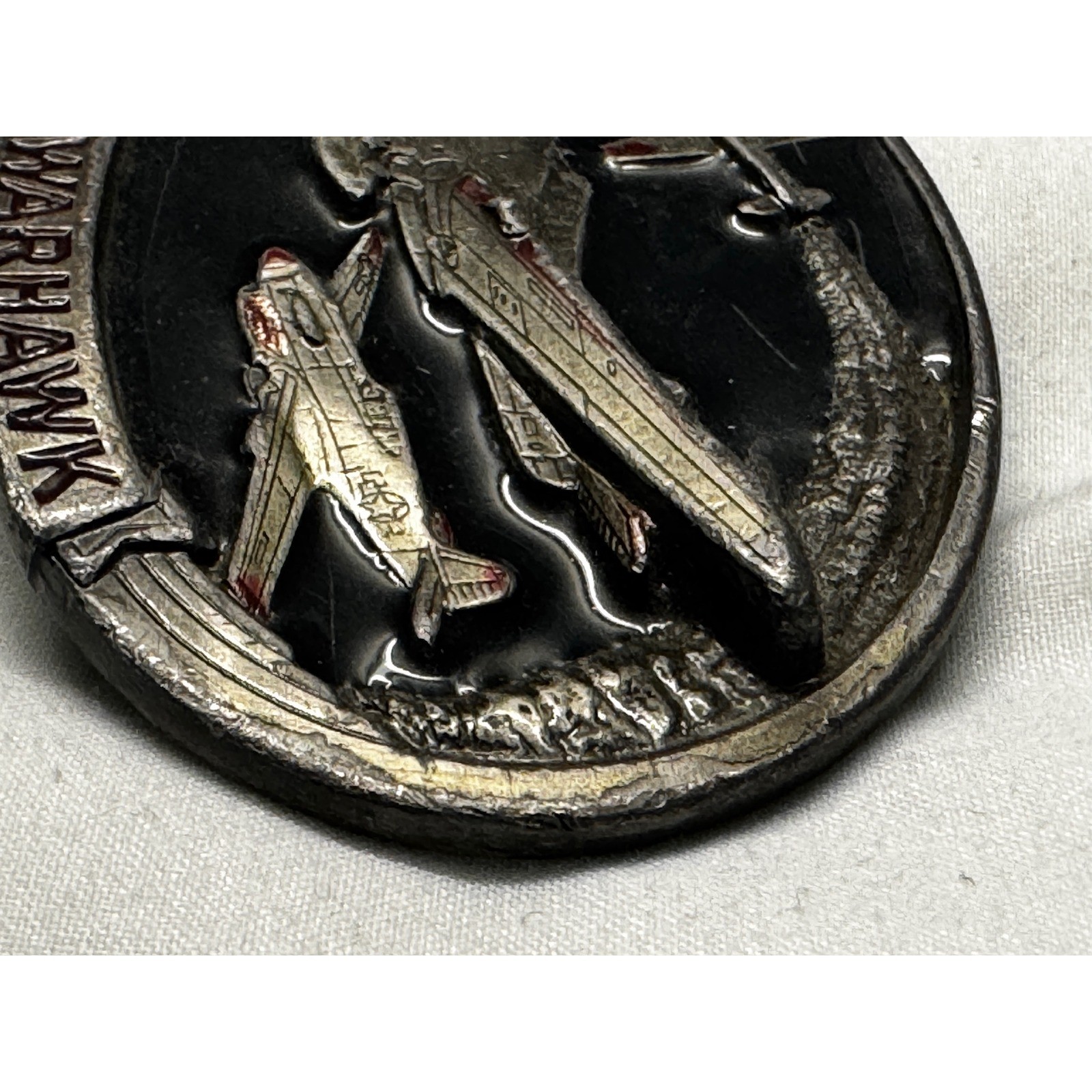 Vintage 1986 C+J Inc P-40 Warhawk Belt Buckle WWII Aviation Made in USA 1131