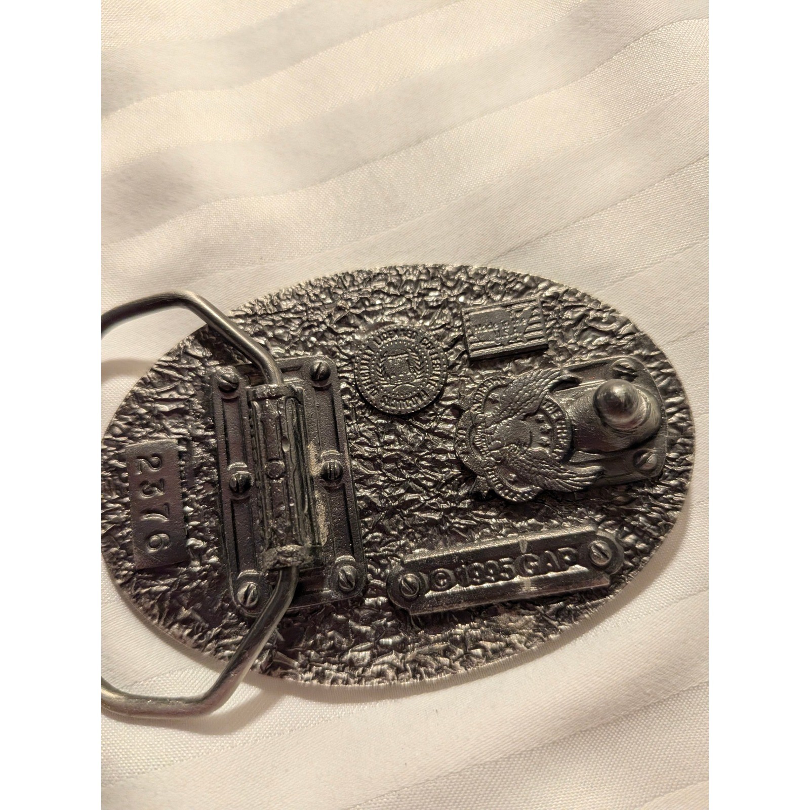 Vintage GAP Belt Buckle Air Force Academy USA 90s Collegiate Pewter Oval Buckle