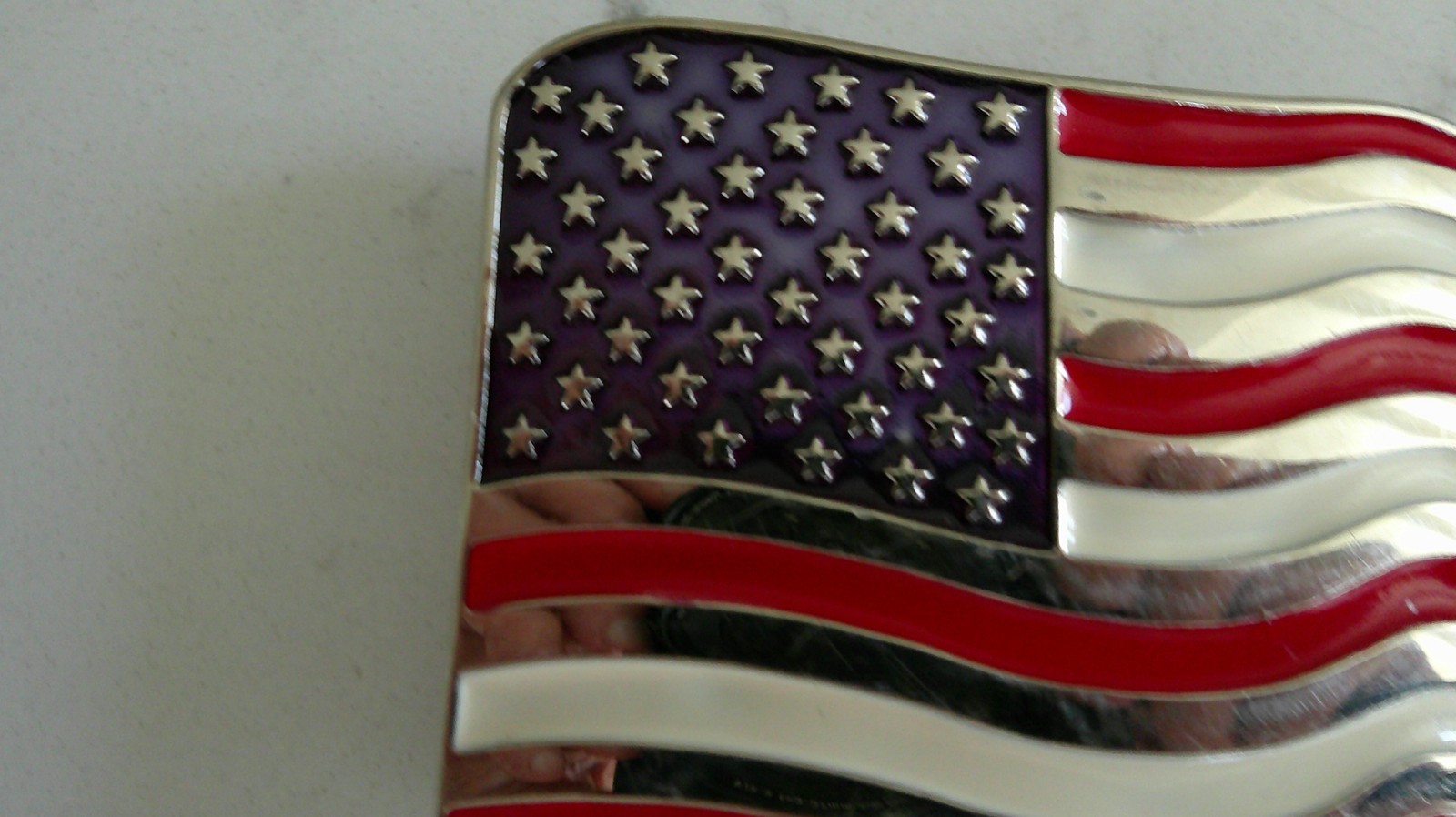 VTG. American Flag Stars & Stripes Metal Belt Buckle