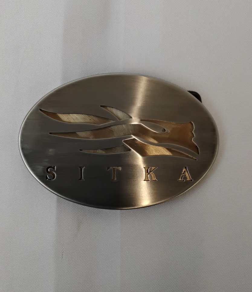 Sitka Prototype Belt Buckle Stainless Steel 4&Prime; Laser Cut Signed 2/29/2020 #J4665