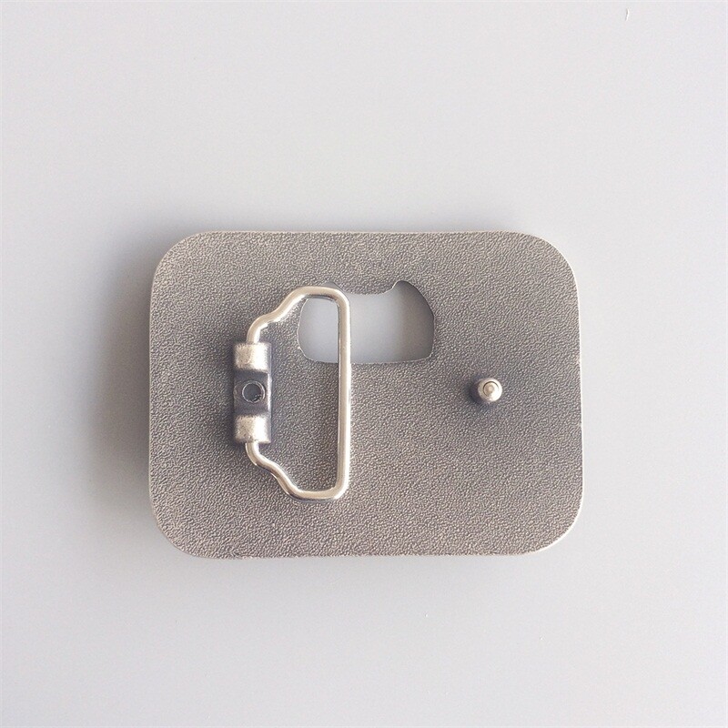 Vintage Silver Plated Long Horn Bull Bottle Opener Belt Buckle also Stock in US