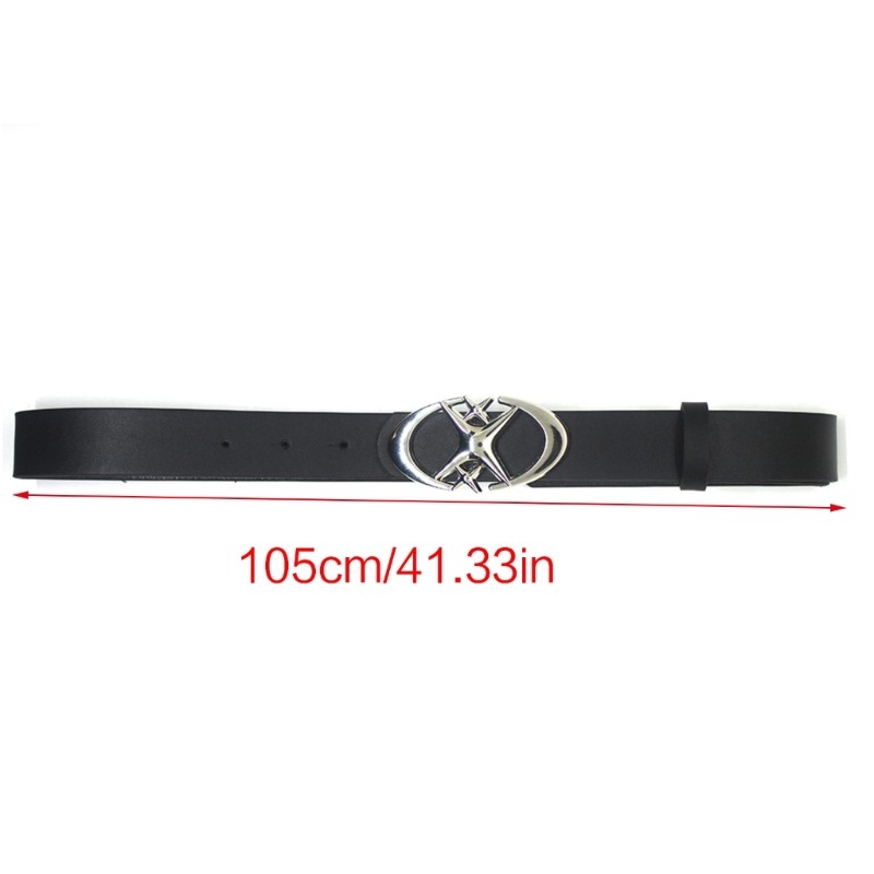 Buckle Belt Gothic Cross Metal Buckle Belt Punk Moon Star Design for Men Women