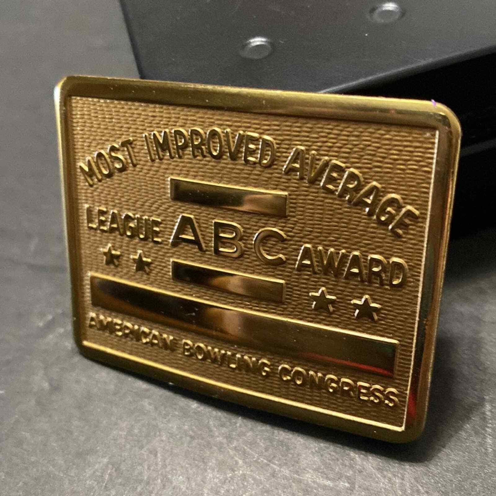NEW Vintage ABC Most Improved Average American Bowling Congress Belt Buckle