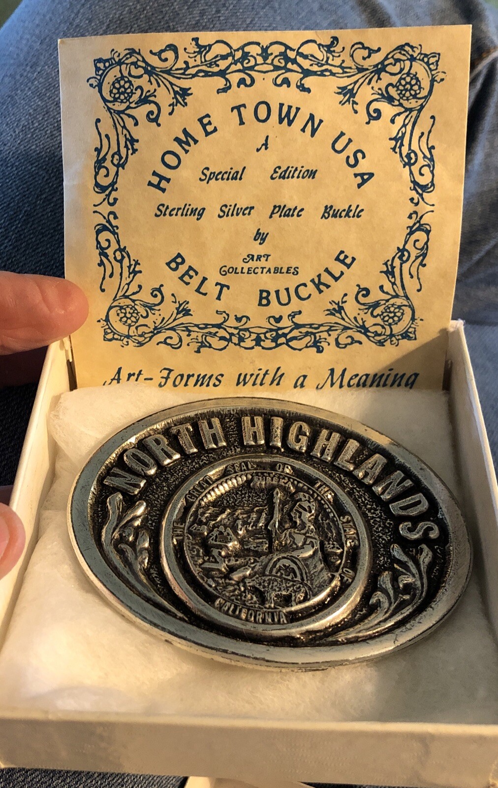 North Highland California (state collector series) belt buckle 1987 Silver Plate