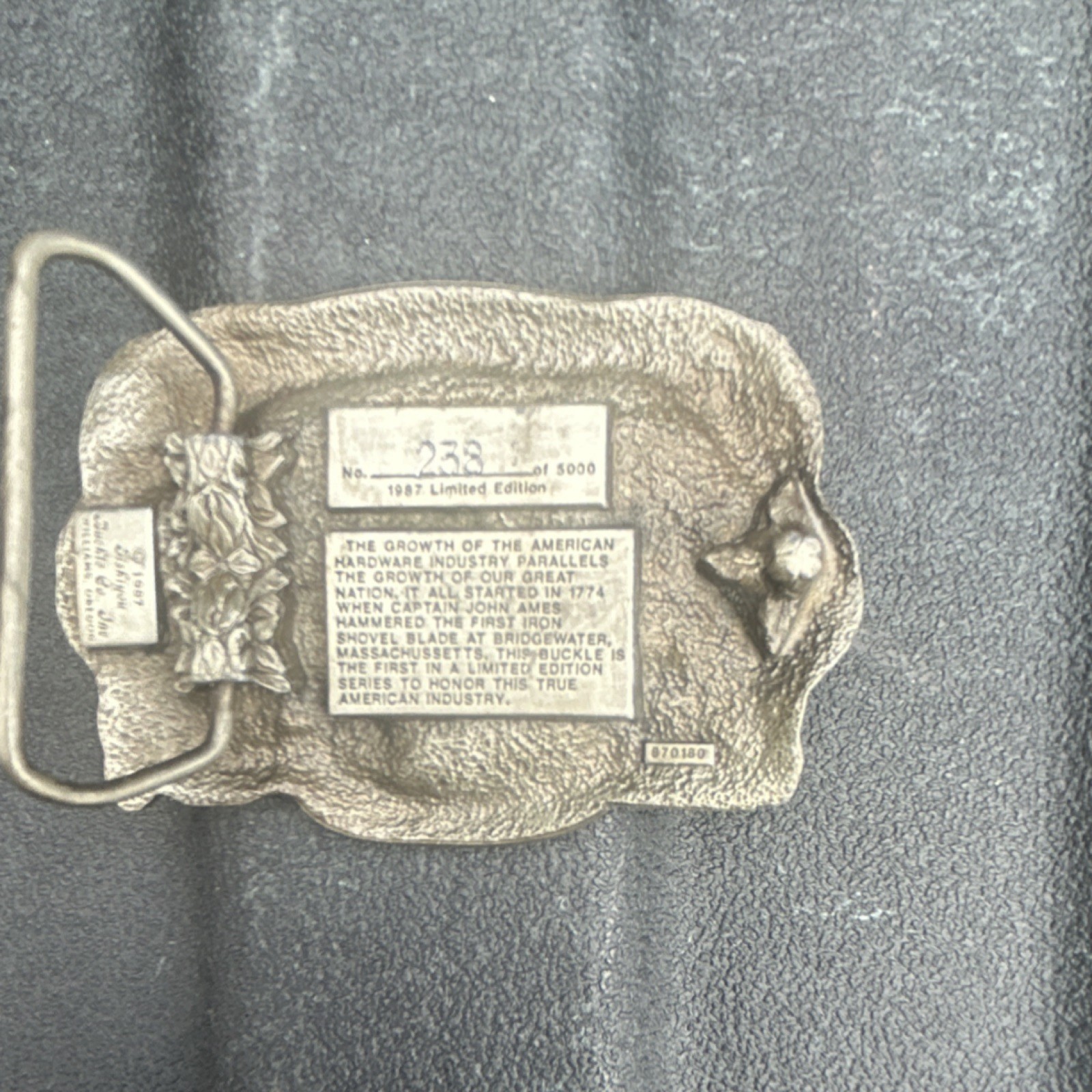 Hardware Industry 1987 Limited Edition Silver-Tone Metal Logo Belt Buckle