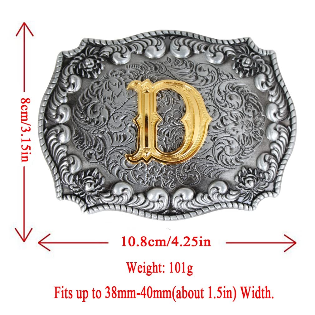 Men&rsquo;s Belt Buckles, English Letter in 3D, Western Style, CowboyAlphabe…