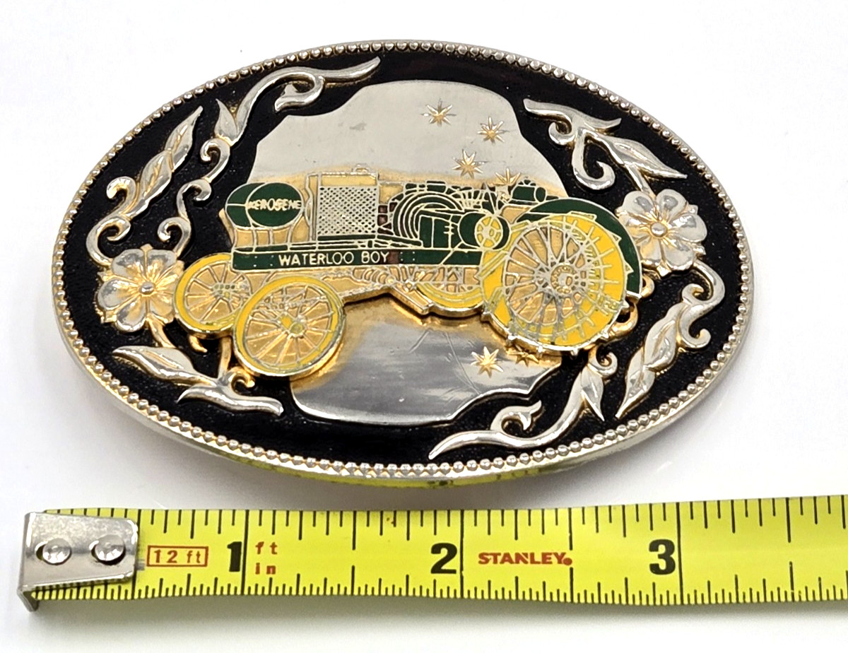 John Deere Waterloo Boy Tractor Country Western Farming Agriculture Belt Buckle