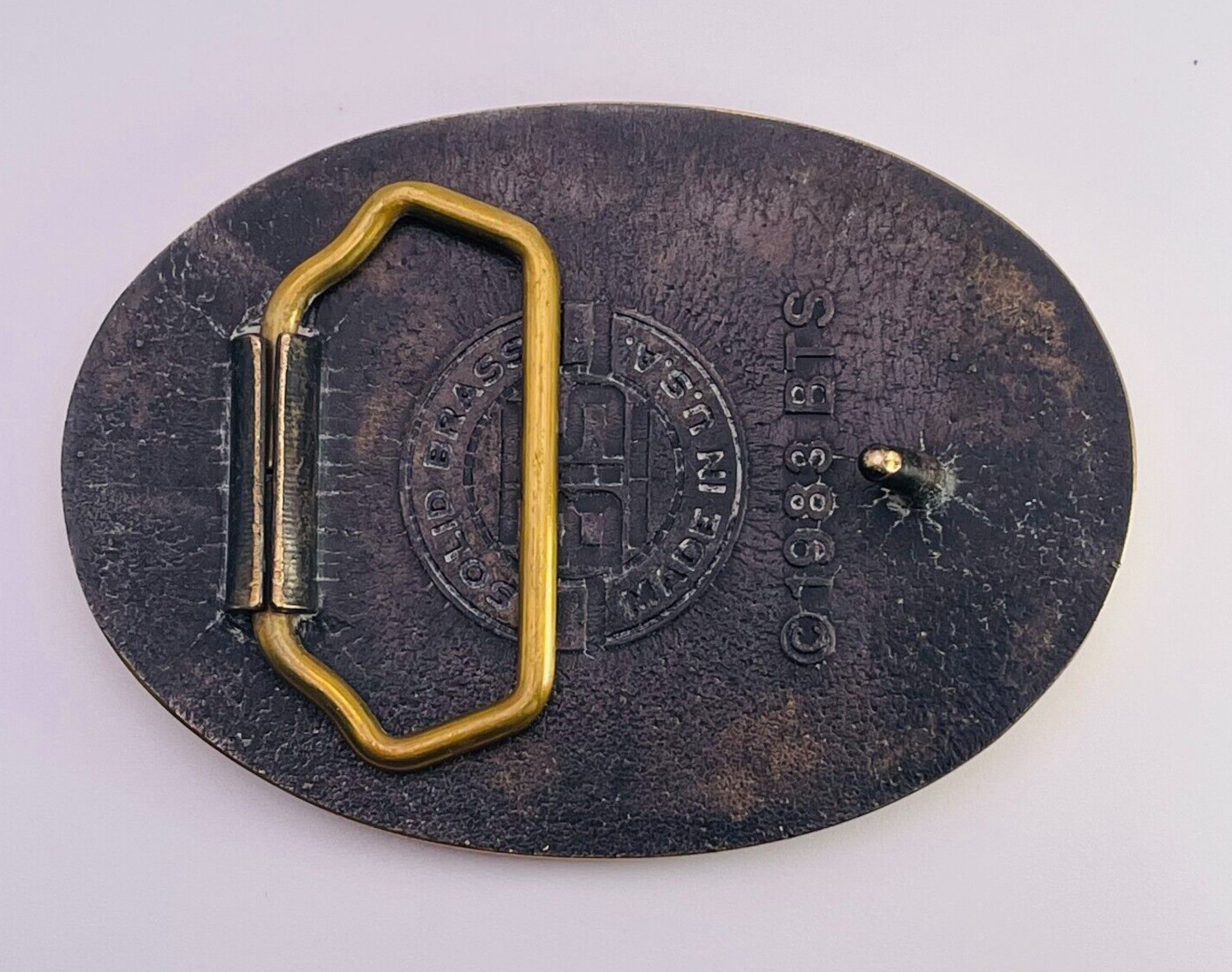 Vintage 1986 Belt Buckle Herschel Corporation 100 Year Agriculture Farming