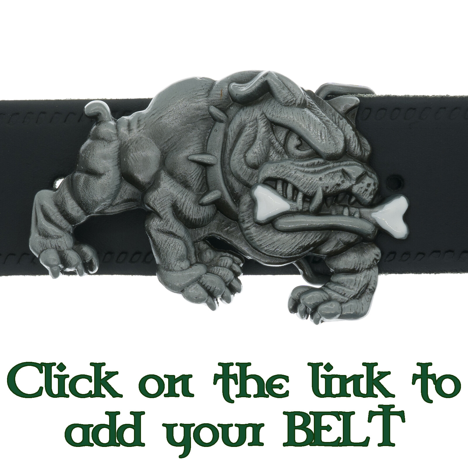 British Bulldog & Bone Belt Buckle Dog Canine
