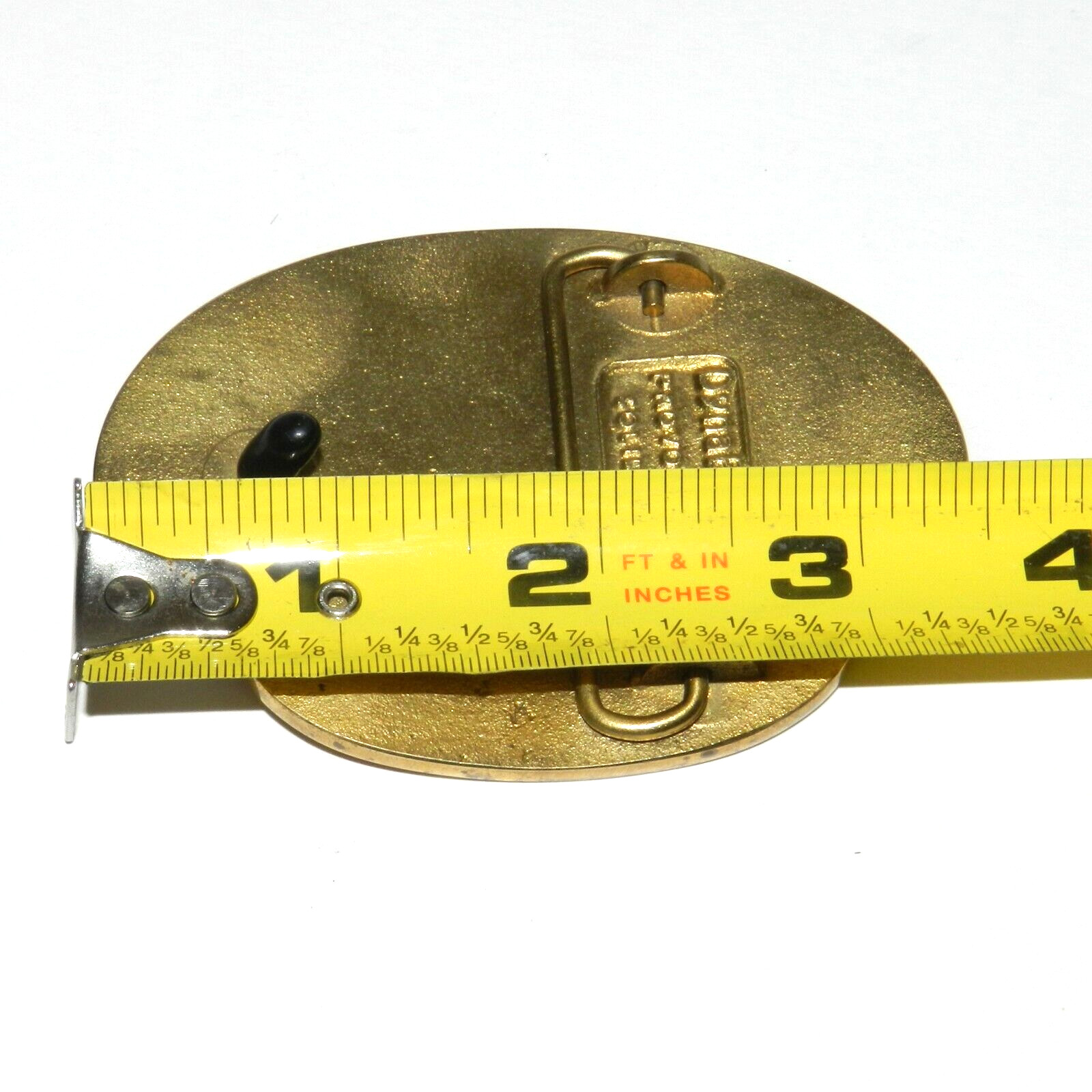VINTAGE PSA ENGINES BRASS AND RED TURQUOISE DYNABUCKLE BELT BUCKLE VERY RARE!