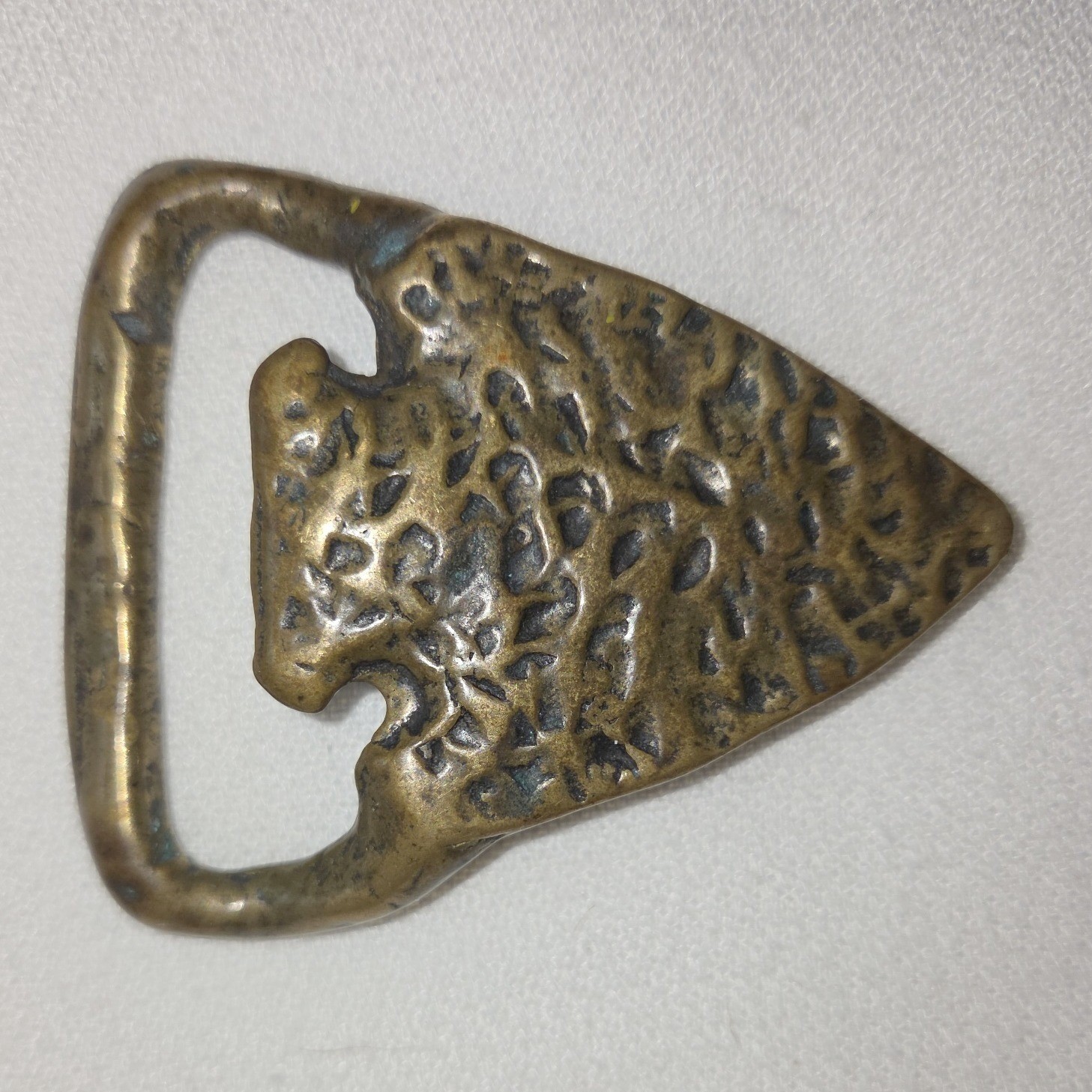 Arrowhead Belt Buckle 2&Prime; Brass 70s Vintage Textured Western