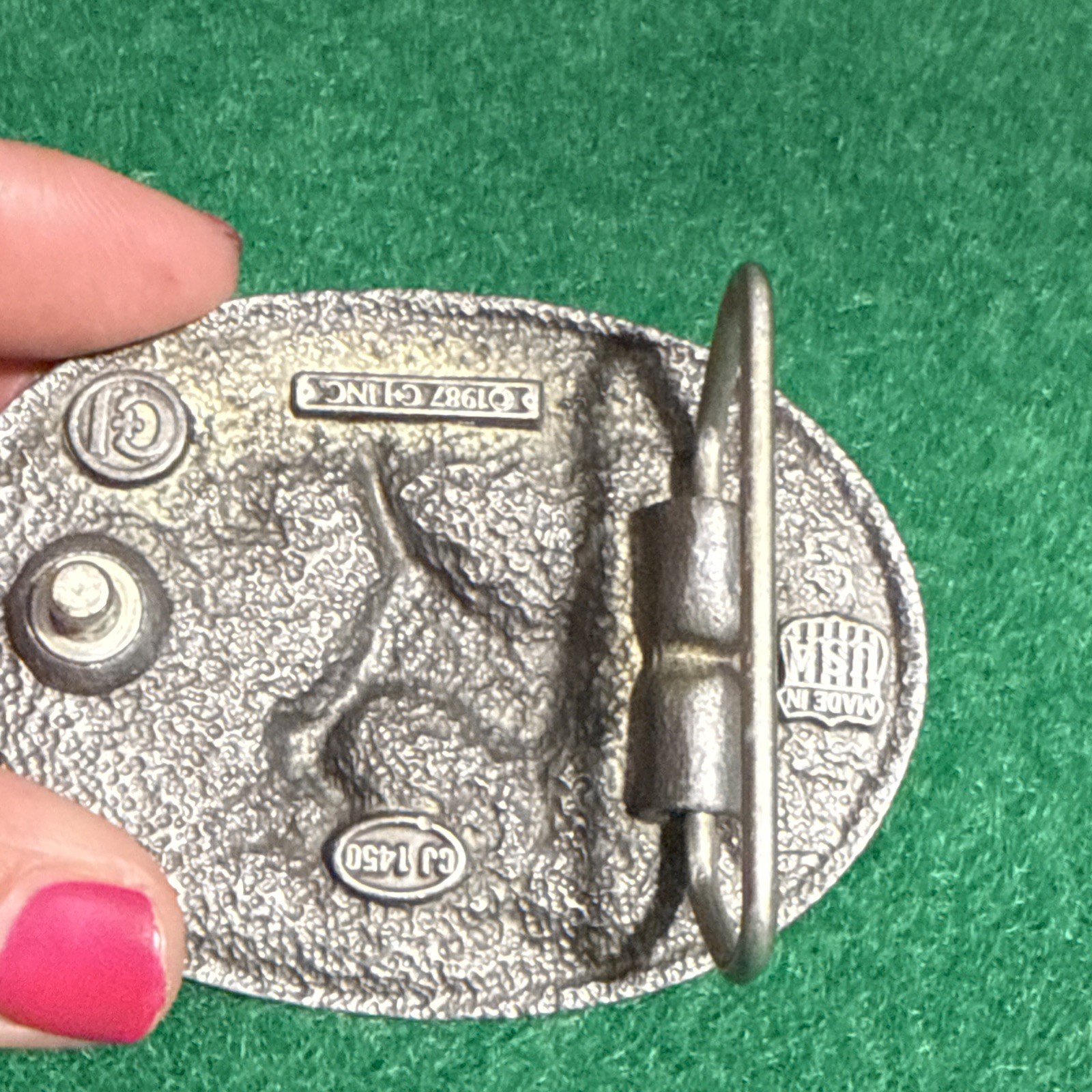 Vintage C&J Inc Colorado Buck Belt Buckle