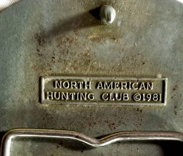 North American Hunting Club Life Member Belt Buckle Lawrence Parmley Eagle Rifle