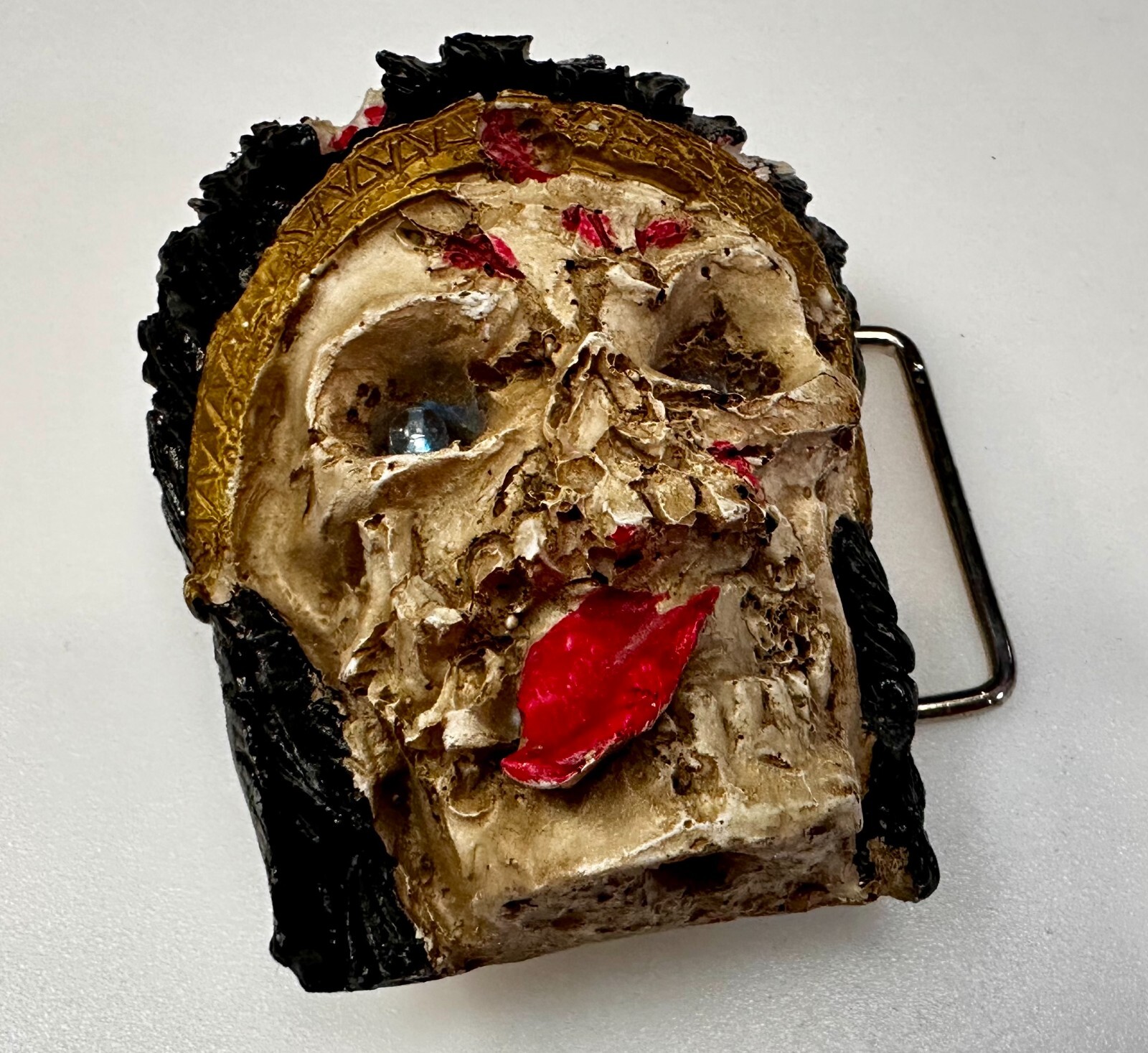 Creepy Pirate Skull W/ Led Light Color Chang Eyes Halloween Cosplay Belt Buckle