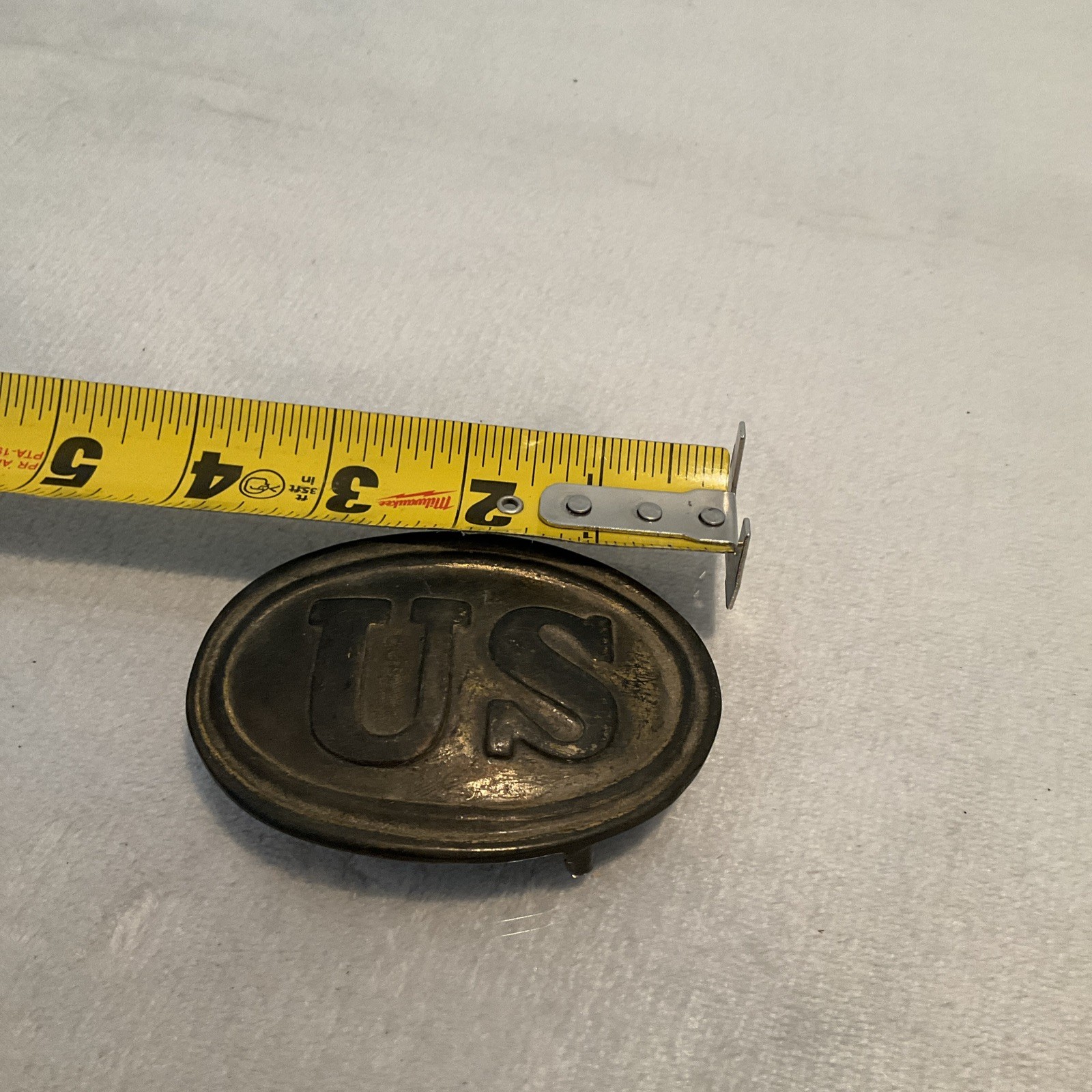 Civil War US Union Belt Buckle Brass Replica? Vintage Oval