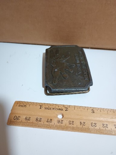 Vintage Quaker State Open Forum Bowl Bowling Belt Buckle Hit Line USA Metal